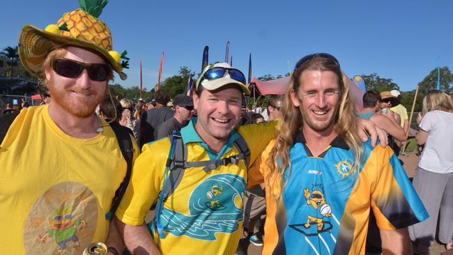 Mark Pullar, Hugh Jordan and Jamie Price at the Big Pineapple Music Festival in 2013. Picture: John McCutcheon