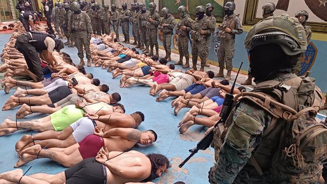 Ecuadorean Armed Forces during a joint operation by the Police and the Military at the Zonal Penitentiary No 8 in Guayaquil, Ecuador, on August 12, 2023. Picture: Ecuadorean Armed Forces / AFP