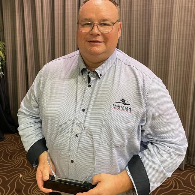 Magpie of the Year Damian Smith at the 2022 Magpie of the Year event at Magpie Sporting Club on October 28, 2022. Picture: Rae Wilson