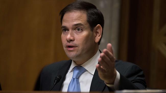 Florida Senator Marco Rubio questions witnesses during a Senate Foreign Relations Committee hearing concerning cartels and the US heroin epidemic. Picture: Drew Angerer/Getty Images/AFP