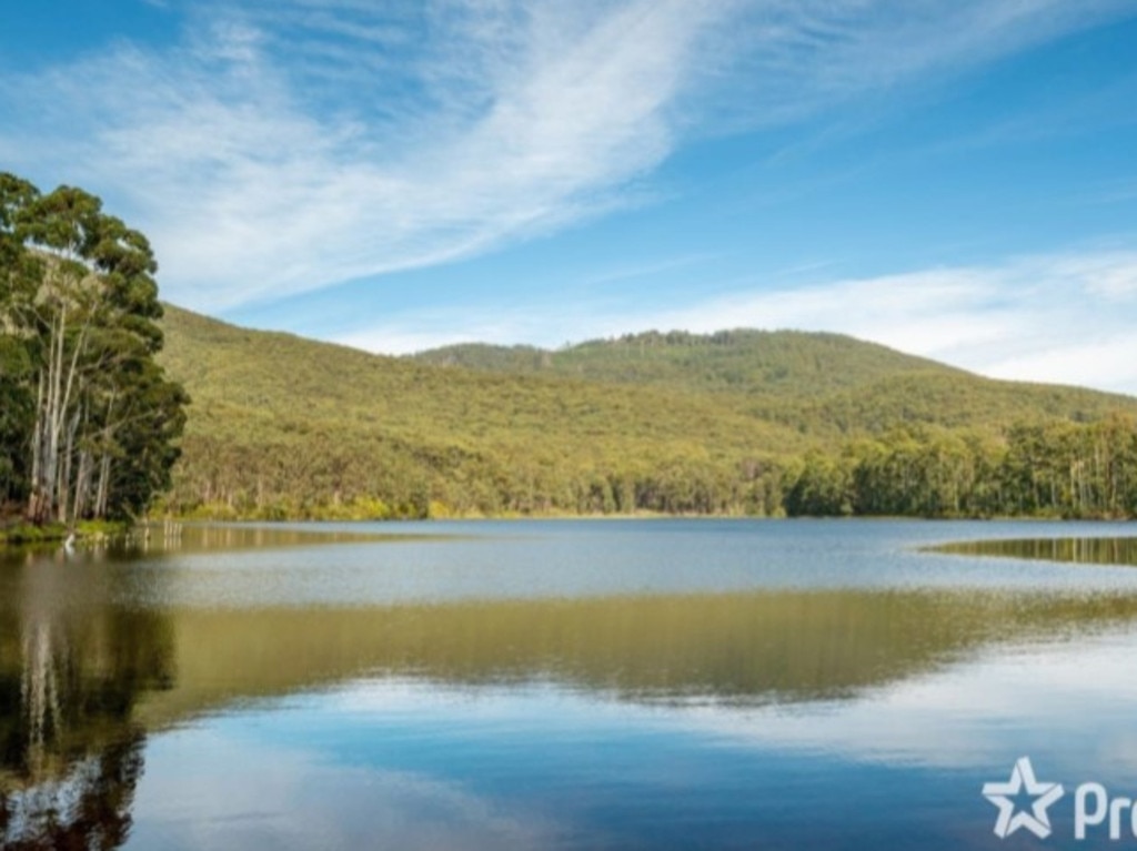 The property sits on one of the largest privately owned lakes in Victoria. Picture: Professionals Real Estate Yarra Valley