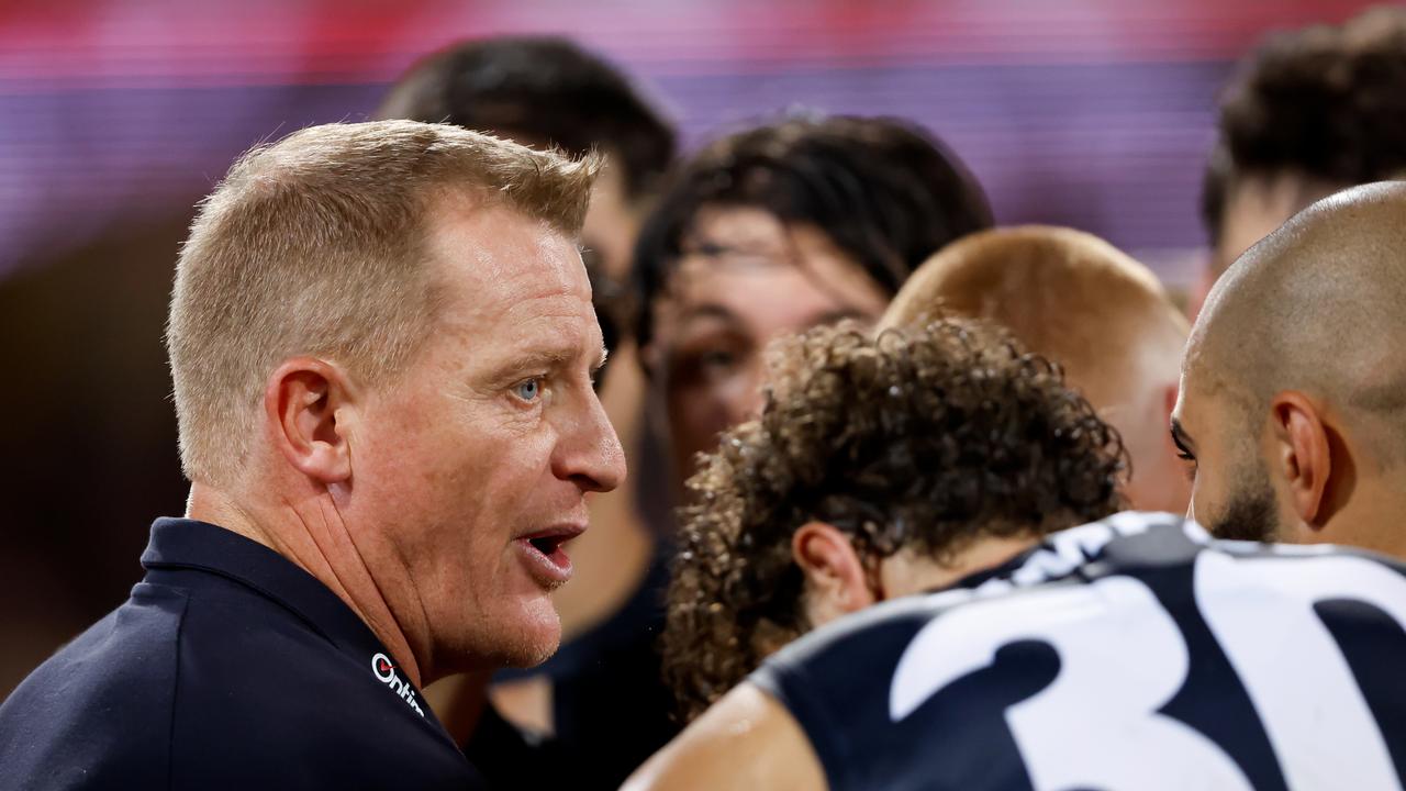 The result is huge for Carlton coach Michael Voss. (Photo by Dylan Burns/AFL Photos via Getty Images)