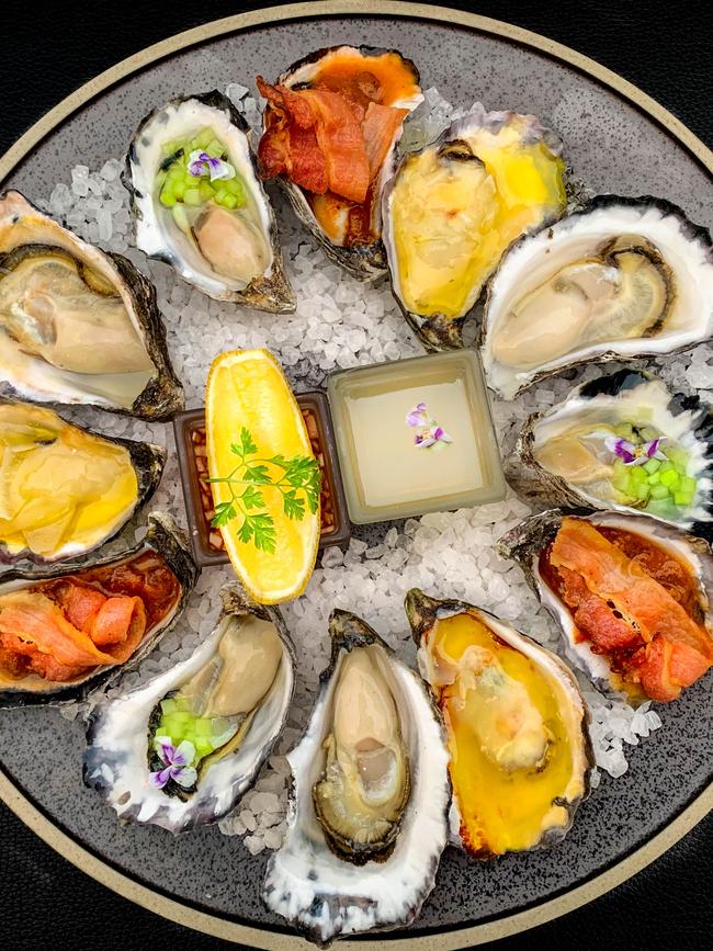 Oysters prepared four different ways. Picture: Jenifer Jagielski