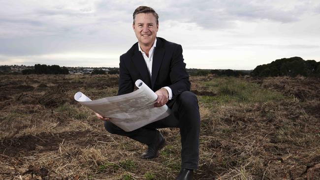 Tarac chief executive Jeremy Blanks at the housing project site in Old Reynella. Picture: Emma Brasier