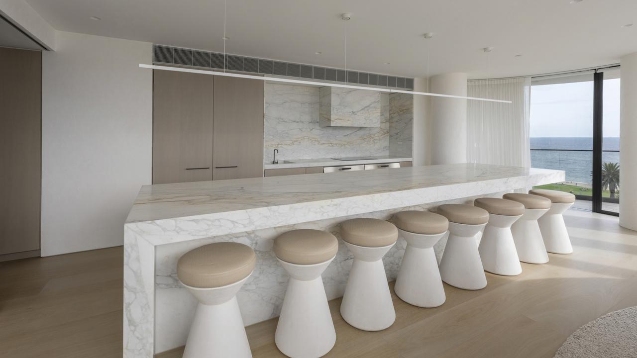The marble kitchen/