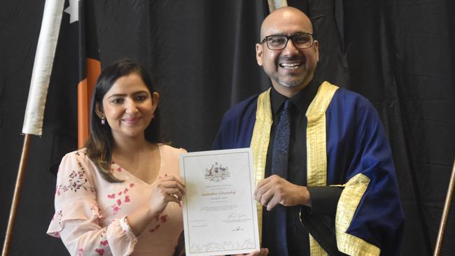 Inderjot Kaur, from India, became an Australian citizen on Australia Day. Picture: Sierra Haigh