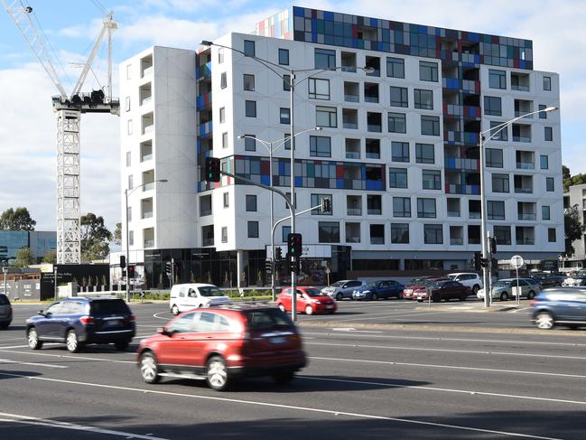 Kubix development at the intersection of Stud Rd and Burwood Highway in Wantirna South. Picture: Lawrence Pinder