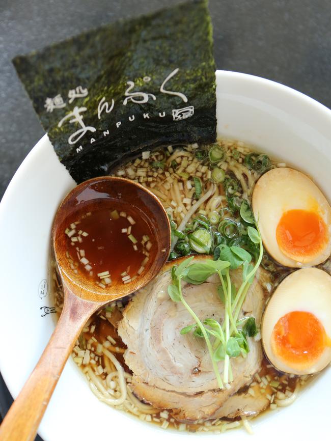 The tonkotsu shoyu ramen at Manpuku in Kensington. Picture: Bob Barker