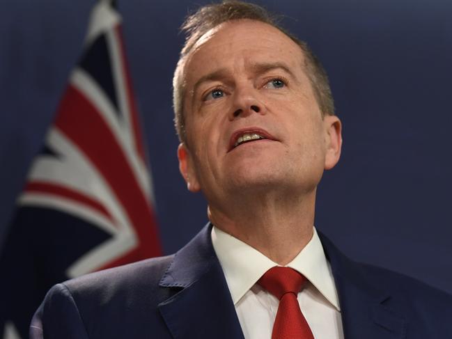 Australian Opposition Leader Bill Shorten and Federal Shadow Treasurer Chris Bowen address the media at the Commonwealth Parliamentary Offices, in Sydney, Sunday, July 30, 2017. (AAP Image/Sam Mooy) NO ARCHIVING