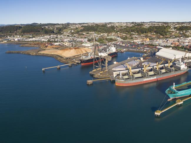 TasPorts’ infrastructure projects include dredging to accommodate larger vessels at the Port of Burnie. Picture: TasPorts