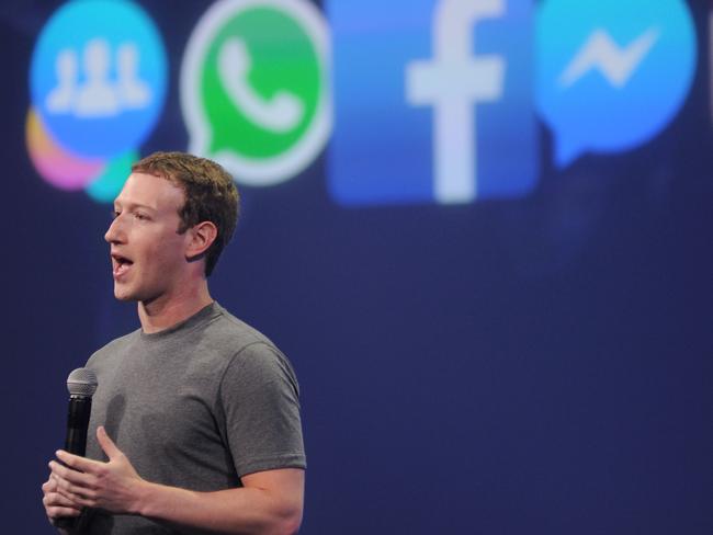 Facebook CEO Mark Zuckerberg speaks at the F8 summit in San Francisco, California in 2015. Picture: AFP / Josh Edelson