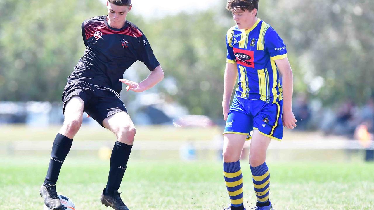 SOCCER: U 17 boys, Caloundra V Gympie. Picture: Patrick Woods.