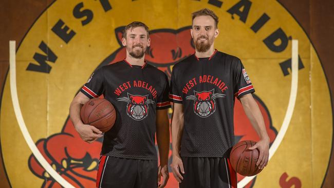 Adelaide 36ers stars Mitch McCarron and Anthony Drmic (right) have signed with the West Adelaide Bearcats ahead of NBL1 season 2023. Picture: Roy VanDerVegt