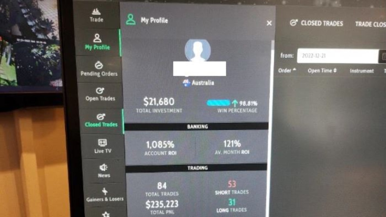 This was the dashboard of another victim who lost $80,000.