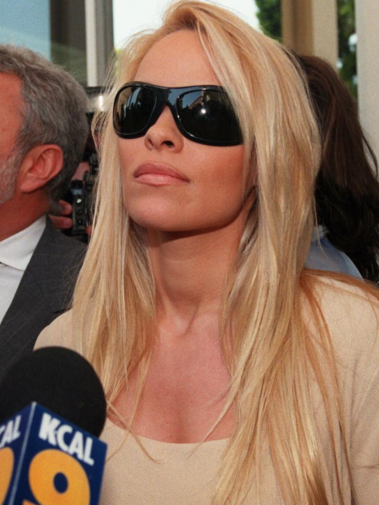 Pamela Anderson leaves the Malibu Municipal Court.