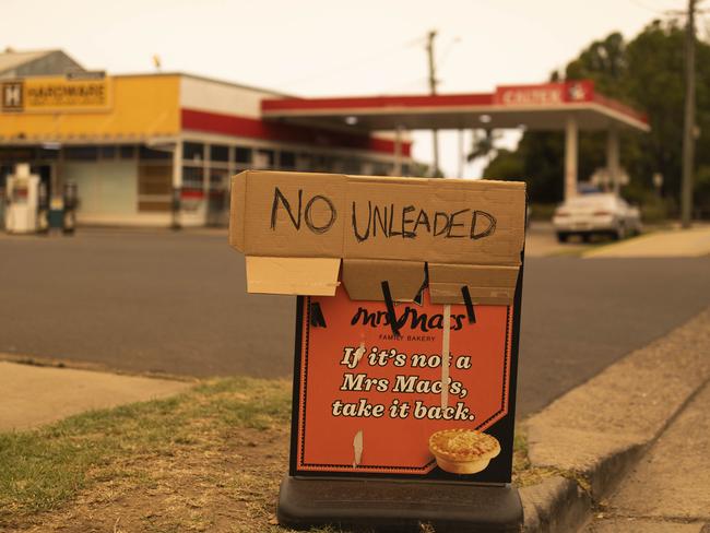 A No Unleaded sign at a petrol station in Moruya NSW on 2 January 2020. Picture by Sean Davey.