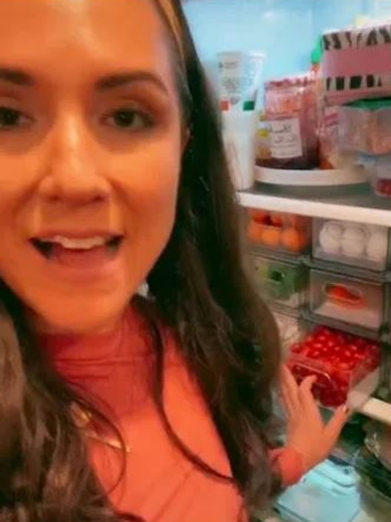 She credits always having healthy snacks in the fridge as key to her weight loss. Picture: TikTok/@downtodana