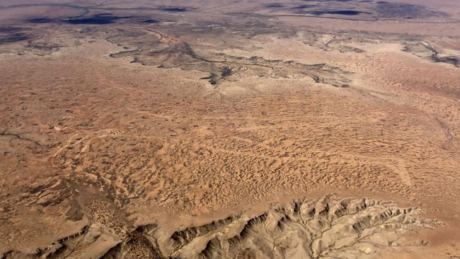 The newly-restored outline of the Marree Man. Picture: Greg Dunstan