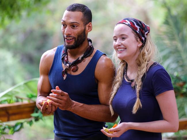 Josh Gibson and Simone Holtznagel on I’m a Celebrity ... Get Me Out of Here. Picture: Channel 10