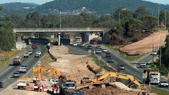 The old Pacific Highway being built in the late 1990s.