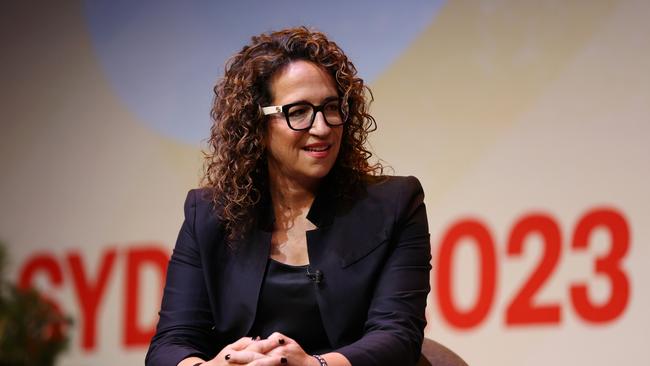 Amy Webb, CEO of the Future Today Institute speaks during her keynote conversation at SXSW Sydney. Picture: Brendon Thorne/Getty Images