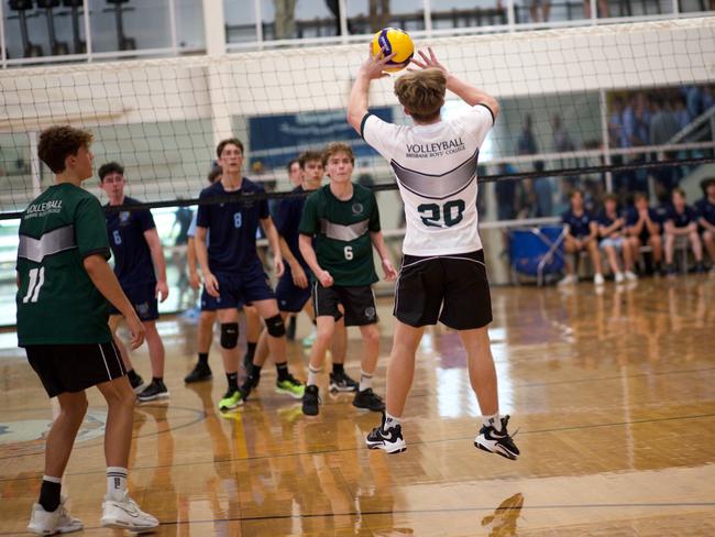 Brisbane Boys' College (BBC) verse Brisbane Grammar School (BGS) in round 1 GPS volleyball 2023