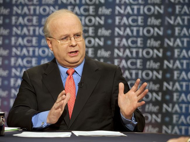 In this photo released by CBS Republican strategist and fundraiser Karl Rove talks about the upcoming mid-term elections with CBS's Schieffer, on TV show 'Face The Nation' in Washington DC, 24/10/2010.