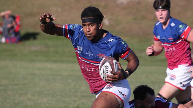 Gold Coast District Rugby Union (GCDRU) first grade clash between Nerang Bulls and Bond Pirates at Nerang. Jo Lalabalavu. Pic Mike Batterham