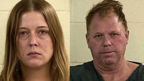 Meghan Markle's half brother Thomas Markle Jr and his fiancee Darlene Blount in their police mugshots. Picture: Supplied