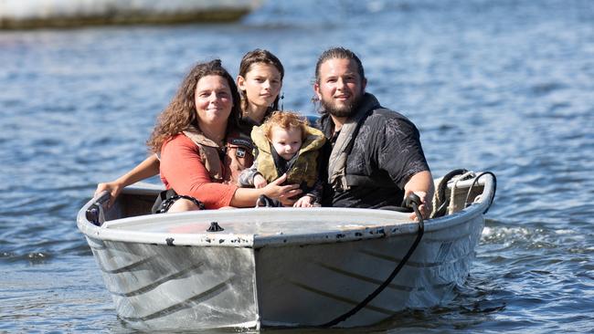 The Soetekouw family, including husband and wife Steve and Beccie (pictured), sail around Sydney and live in different areas. Picture: Julian Andrews