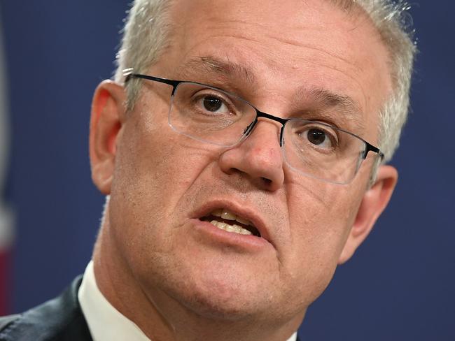 SYDNEY, AUSTRALIA - NCA NewsWire Photos SEPTEMBER, 18, 2020: PrIme Minister Scott Morrison speaks to media in Sydney. Picture: NCA NewsWire/Joel Carrett