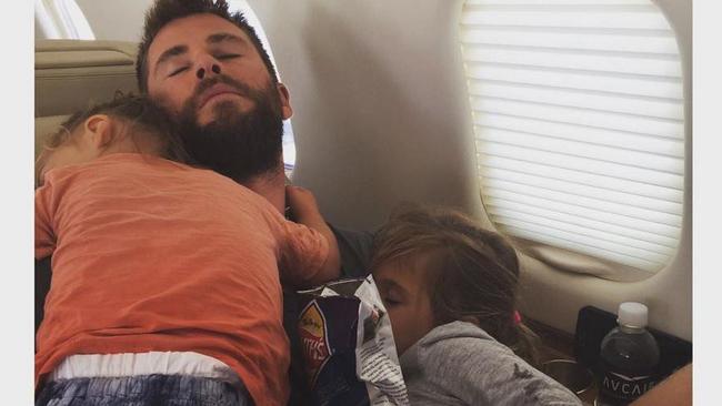 Elsa Pataky Instagram image of her husband Chris Hemsworth and kids. Picture: Instagram