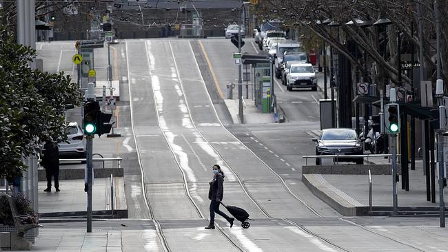 Bourke Street Mall in the Melbourne CBD on Sunday. Picture: David Geraghty