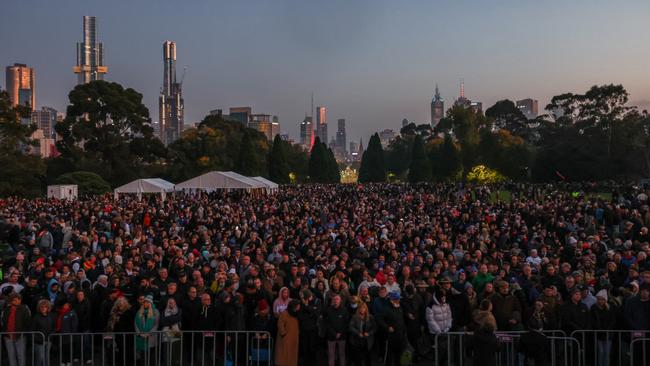 Fifty thousand people packed in to pay their respects at the Shrine. Picture: Getty Images