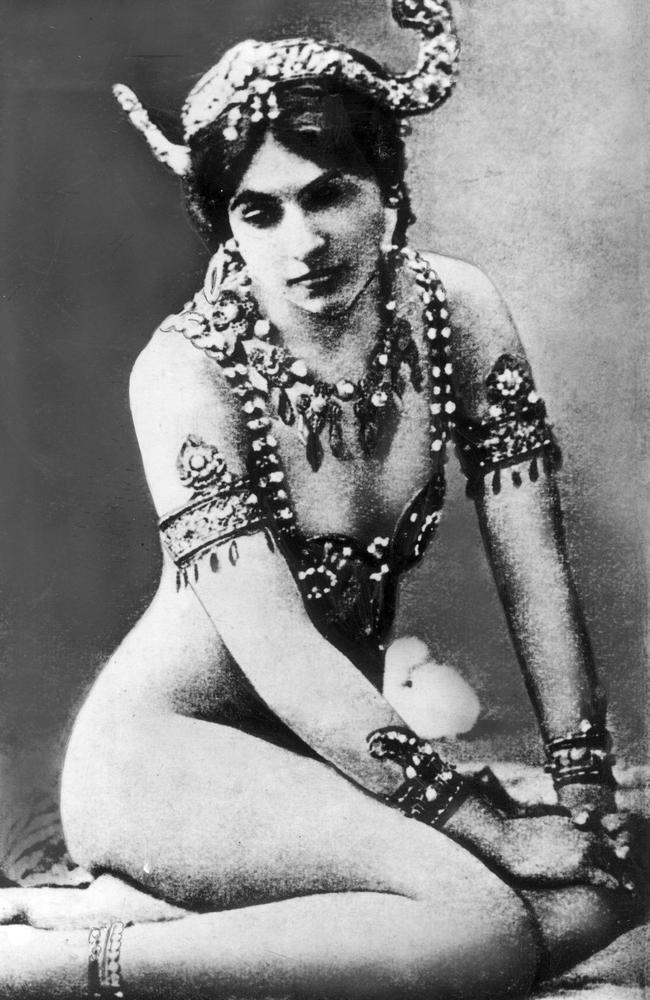 Exotic dancer Mata Hari dressed and performed as an Indonesian princess.