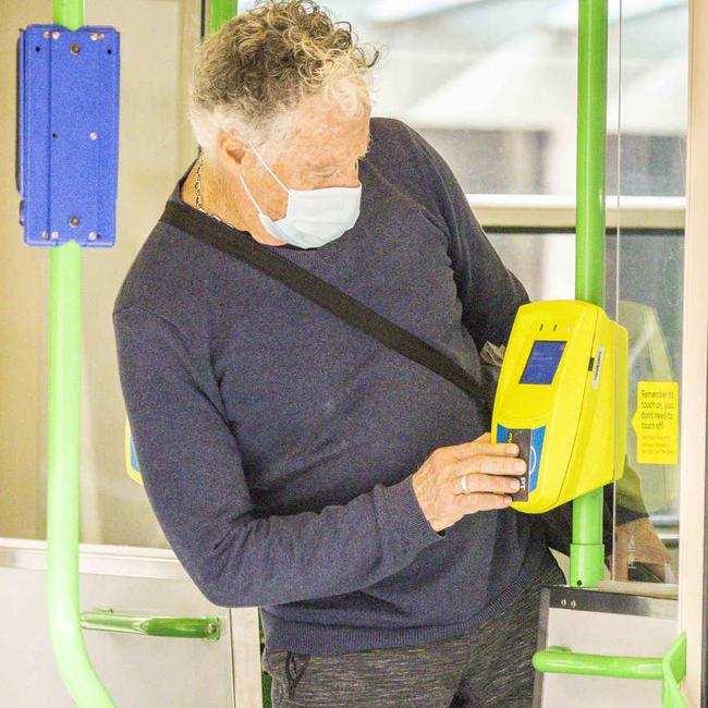 Masks are compulsory on public transport in Victoria. Picture: Wayne Taylor / NCA NewsWire