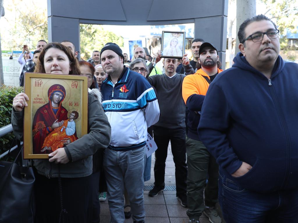 Protesters outside KIIS FM have called for Kyle Sandilands to be sacked. Picture: John Grainger