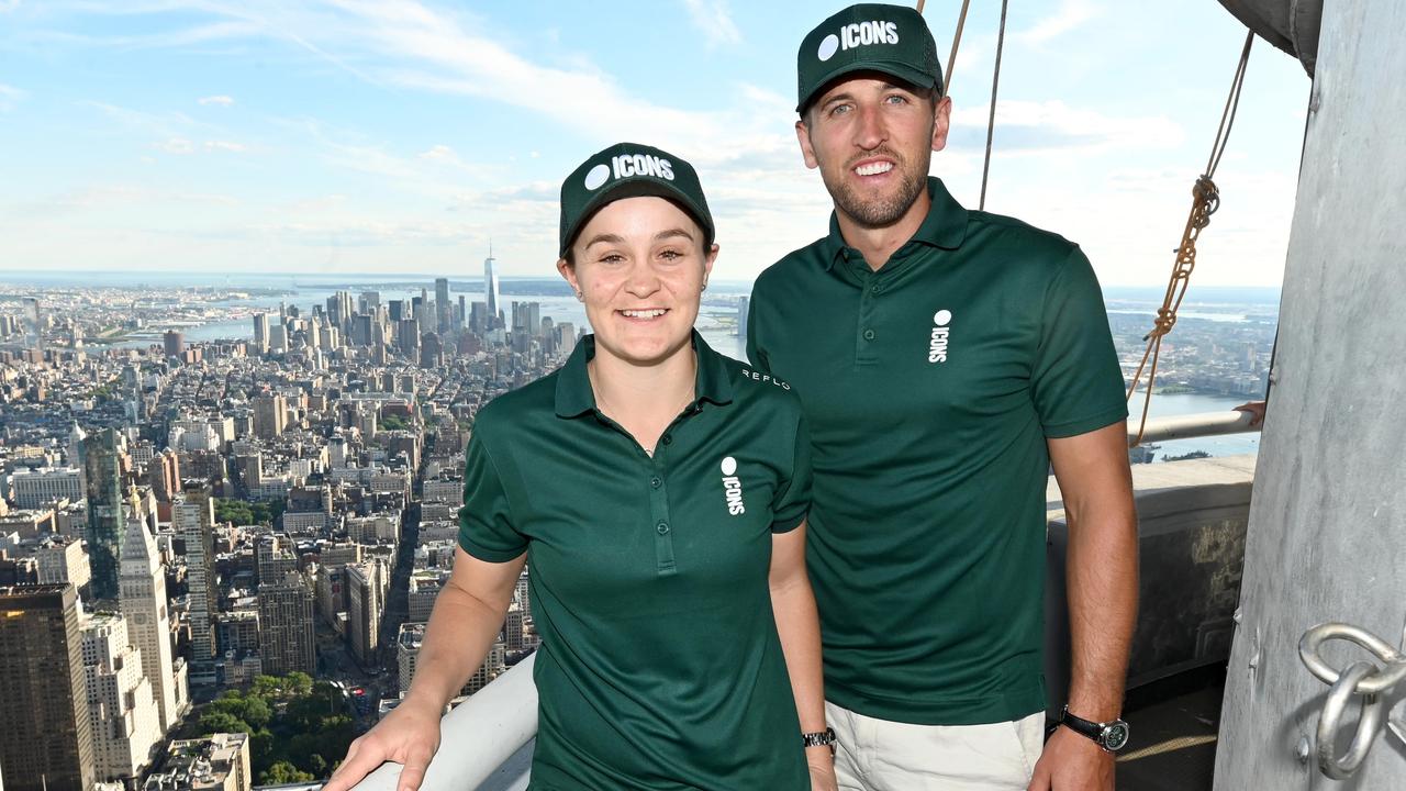 Harry Kane and Ash Barty. Photo by Noam Galai/Getty Images for Empire State Realty Trust.