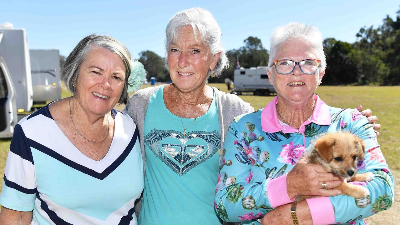 Marie Adams, Carloyn La Maitre and Rose Caldel at the 2022 Gympie Muster. Photo: Patrick Woods.