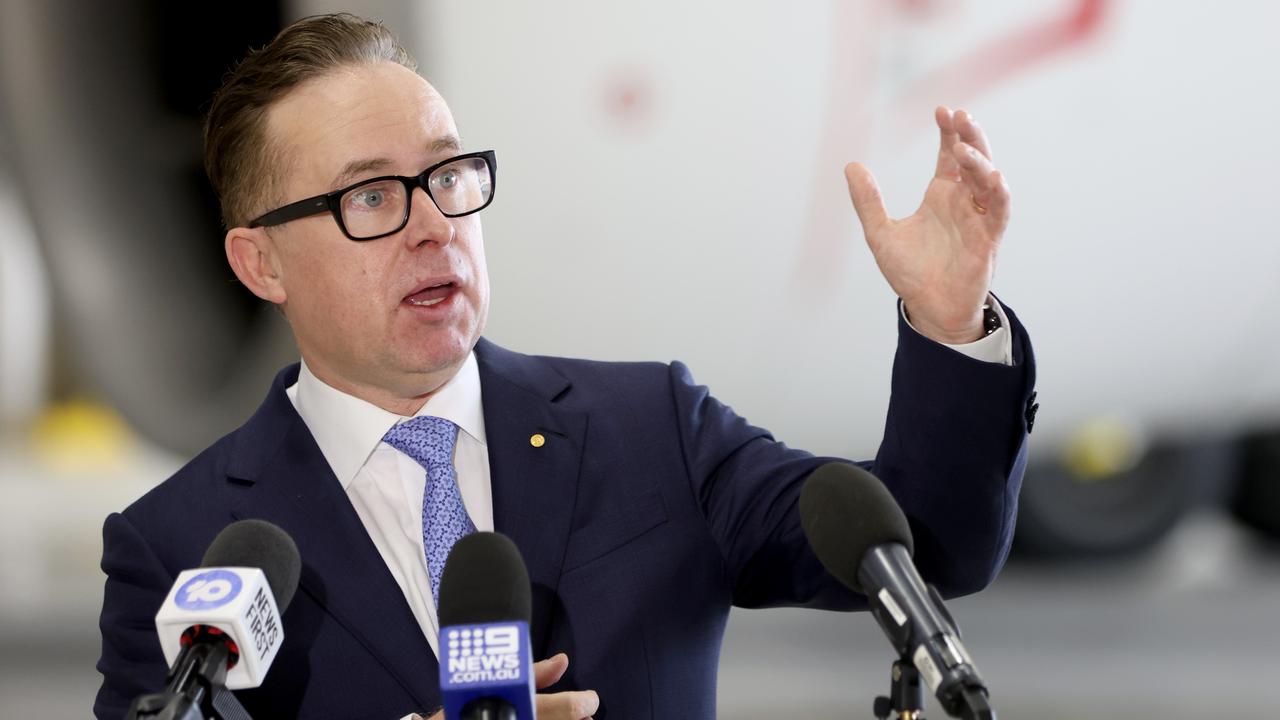 Qantas Group CEO Alan Joyce has blamed travellers for the delays seen at Sydney Airport. Picture: NCA NewsWire / Damian Shaw