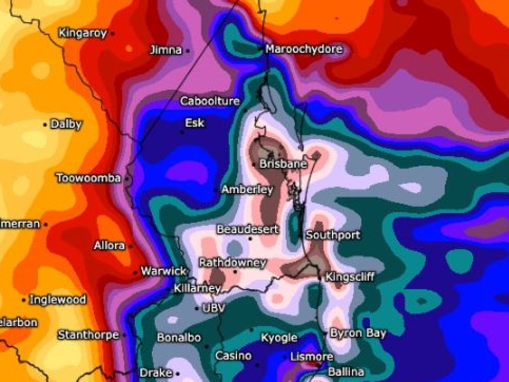 Rainfall totals up to a metre are forecast for South East Queensland and northeast New South Wales. Picture: Supplied