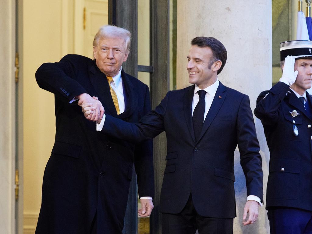 French President Emmanuel Macron meets with President-Elect Donald Trump at the Elysee Palace on December 7, 2024 in Paris, France. Picture: Oleg Nikishin/Getty Images.