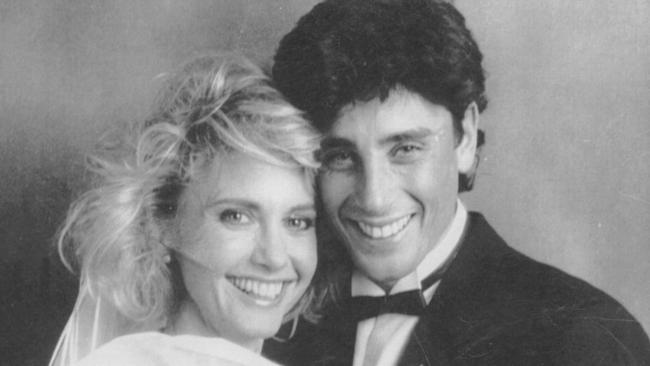 Olivia Newton-John on her wedding day with Matt Lattanzi in 1984