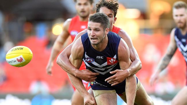 Jesse Hogan made his Docker debut on Sunday. Picture: Getty Images 