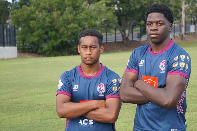 Impressive Ipswich State High Year 11 students Jaylan Naleba and Innocent Baruani.