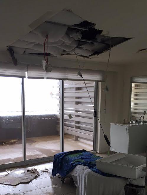 Damage at the Rejuvenation Spa in the Daydream Island resort. Picture: Bree Bryde.