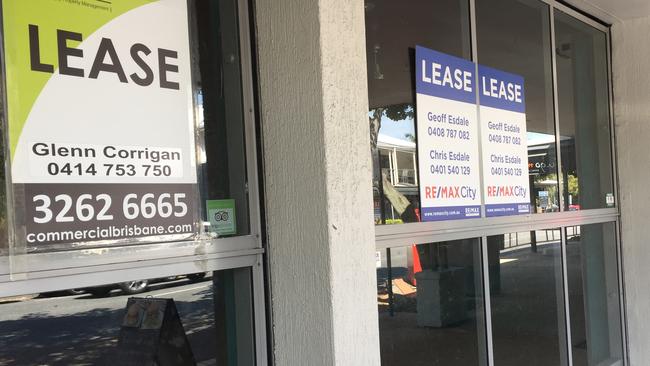 Empty shops on Oxford Street, Bulimba. Picture: Brian Bennion