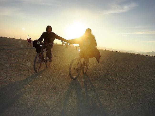 German model Heidi Klum and boyfriend Vito Schnabel at the 2016 Burning Man Festival in the Black Rock Desert, Nevada. Picture: Instagram