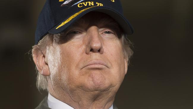 US President Donald Trump aboard the USS Gerald R. Ford. Picture: AFP Photo/Saul Loeb