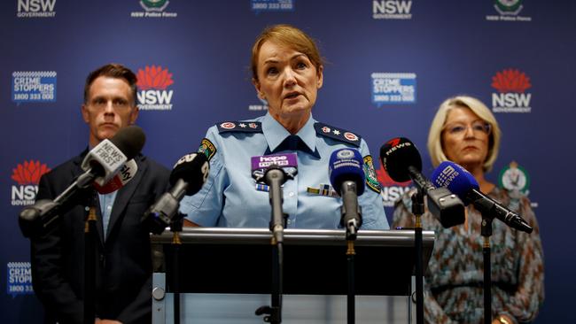 On Wednesday. following the first arrest of Adam Moule, NSW Police Commissioner Karen Webb said investigators were closing in on a second man. Picture: NewsWire / Nikki Short